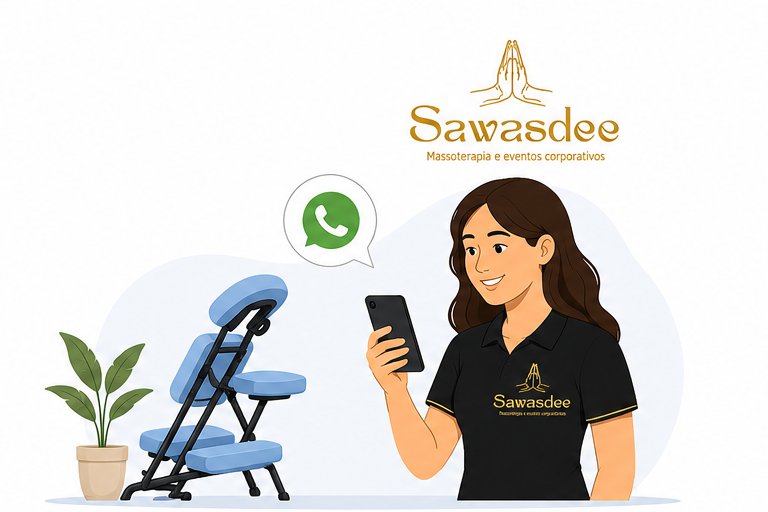 Atendente da Sawasdee respondendo contato pelo WhatsApp